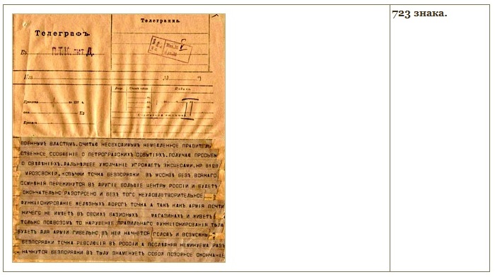 Телеграмма М.В. Алексеева императору Николаю II о ходе восстания в Москве